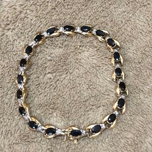 10K blue sapphire diamond bracelet